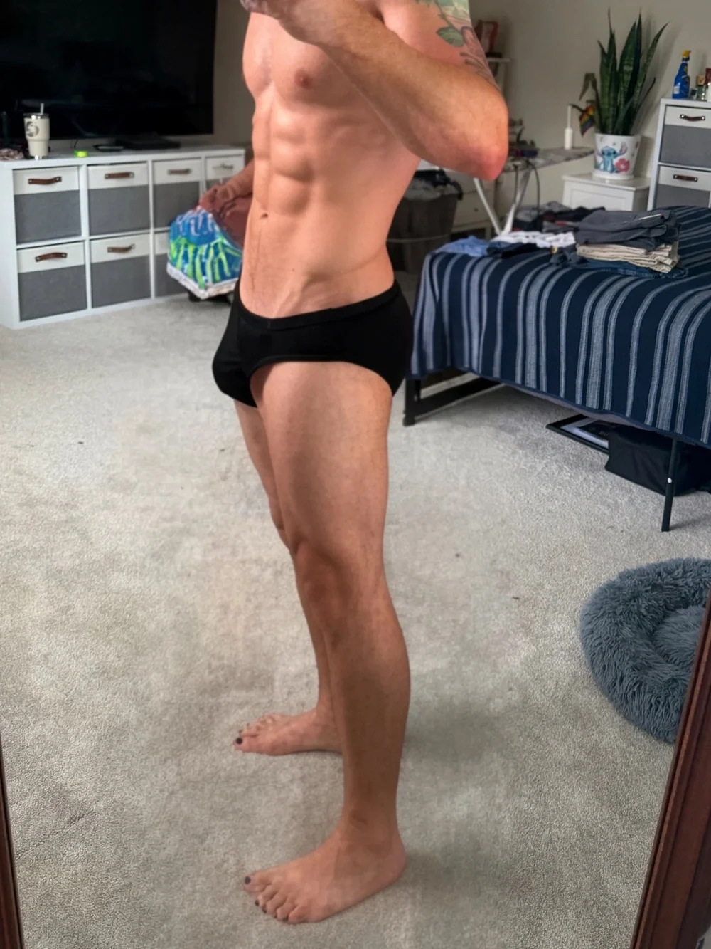 Men's Black Cotton Stretch Briefs